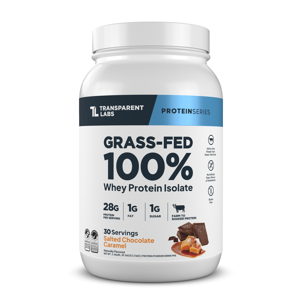 Transparent Labs Grass-Fed Whey Protein Isolate, Salted Chocolate Caramel, 2LB container