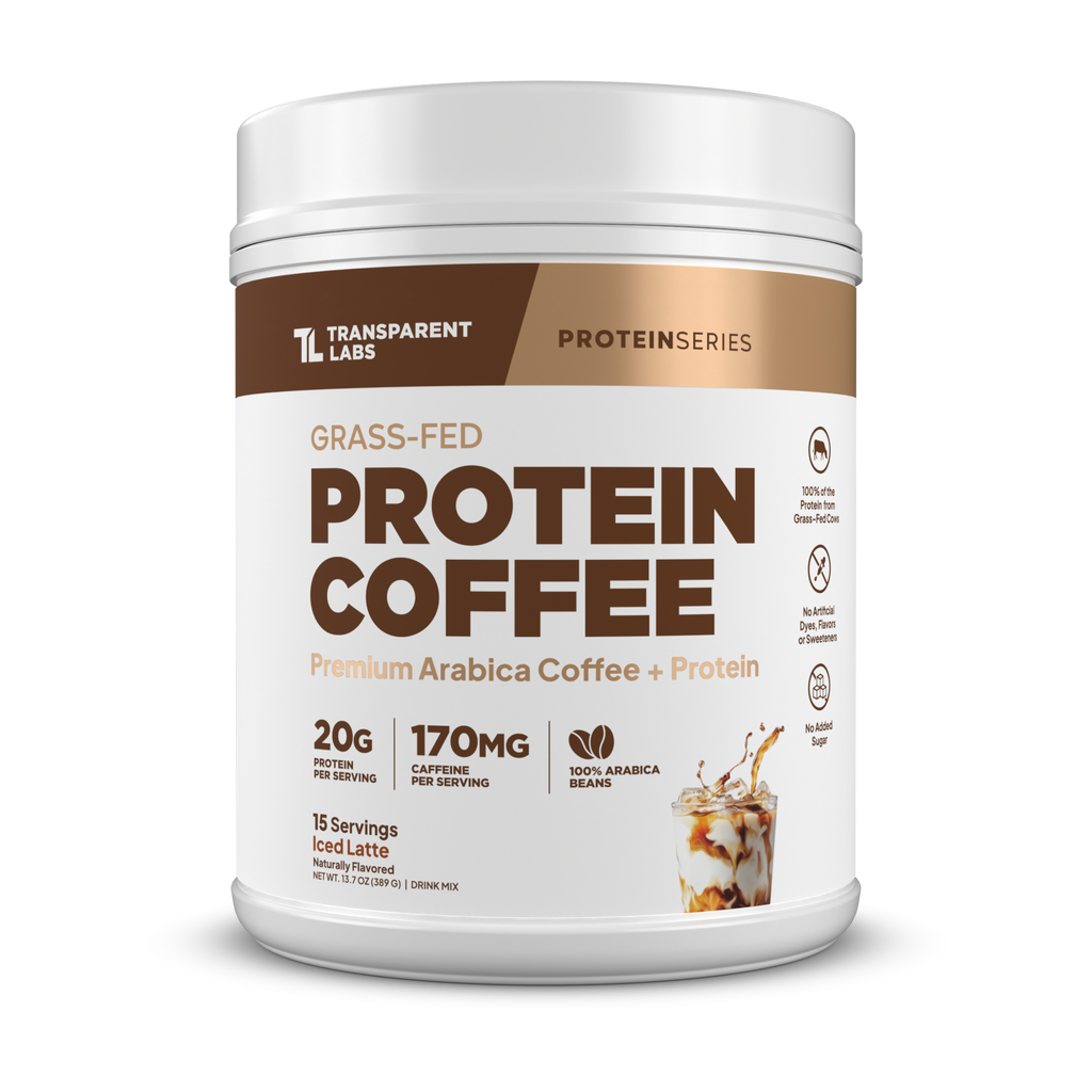 Transparent Labs Grass-Fed Protein Coffee, Iced Latte, 15 Servings