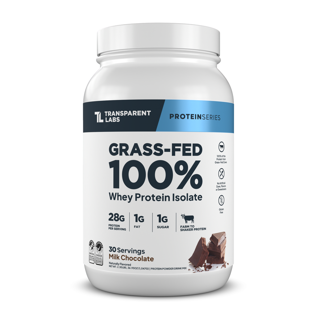 Transparent Labs Grass-Fed Whey Protein Isolate, Milk Chocolate, 2LB container