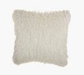 White Shag Accent Throw Pillow