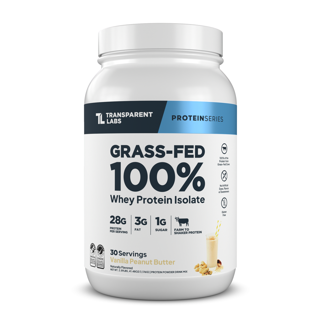 Transparent Labs Grass-Fed Whey Protein Isolate, Vanilla Peanut Butter, 2LB container
